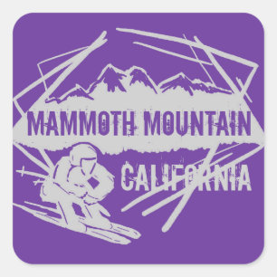 Mammoth Mountain Californië paarse ski-stickers Vierkante Sticker