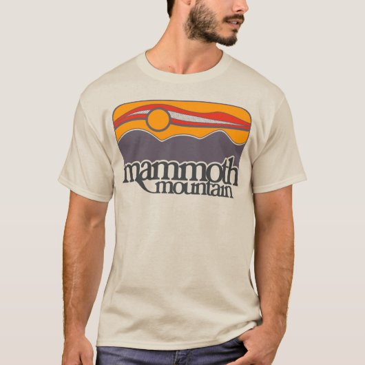Mammoth Mountain Retro 70s/80s Style Zonsondergang T-shirt (Voorkant)