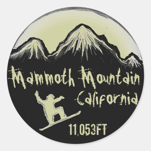 Mammoth Mountain snowboard California stickers (Voorkant)