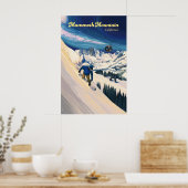 Mammoth Mountain Snowboarden Reisposter Poster (Keuken)
