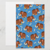 Mammoth Pattern schattige cartoon. Briefpapier (Voorkant / Achterkant)