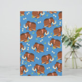 Mammoth Pattern schattige cartoon. Briefpapier (Staand voorkant)