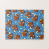 Mammoth Pattern schattige cartoon. Legpuzzel (Horizontaal)