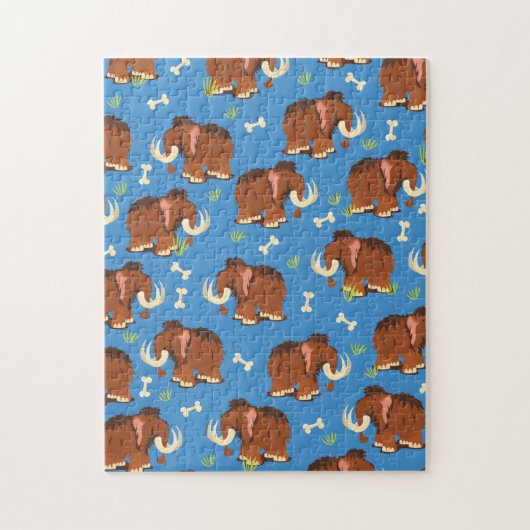 Mammoth Pattern schattige cartoon. Legpuzzel (Verticaal)