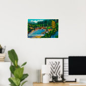 Mammoth Pool op Sol Duc Hot Springs Poster (Thuiskantoor)