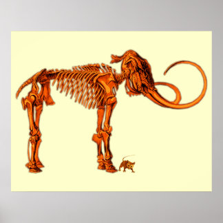 Mammoth Skeleton en Muis Poster