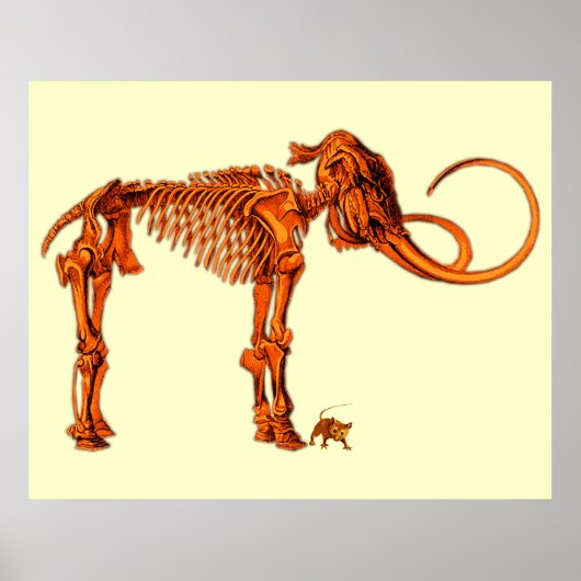 Mammoth Skeleton en Muis Poster (Voorkant)