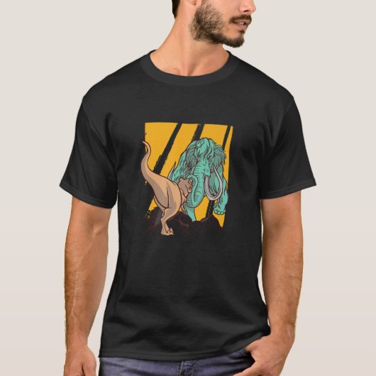 Mammoth Vs T Rex Dino Fight Mammoth Dinosaur Gifts T-shirt (Voorkant)