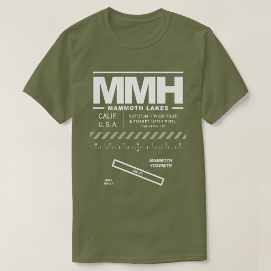 Mammoth Yosemite Airport MMH T-Shirt (Design voorkant)