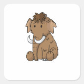 Mammut ganz lieb vierkante sticker (Voorkant)