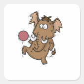 Mammut spielt Fußball Vierkante Sticker (Voorkant)