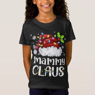 Mammy Claus Kerstman Hoed Kerstmis Licht Xmas Fami T-shirt