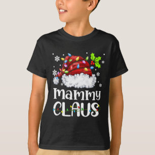 Mammy Claus Kerstman Hoed Kerstmis Licht Xmas Fami T-shirt