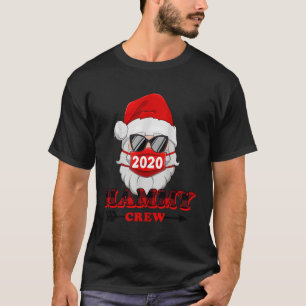 Mammy Crew Red Plaid Santa met gezichtsmasker 2020 T-shirt