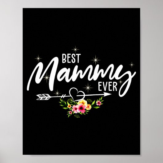 Mammy ever knuffige bloemen verjaardag moeder moed poster (Voorkant)