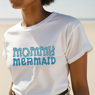 Mammy Mermaid Beach Baby shower T-shirt