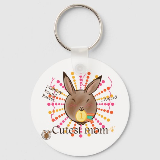 Mammy Round Rabbit-Cutest mammie-sleutelhangers Sleutelhanger (Voorkant)