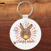 Mammy Round Rabbit-Cutest mammie-sleutelhangers Sleutelhanger (Voorkant)