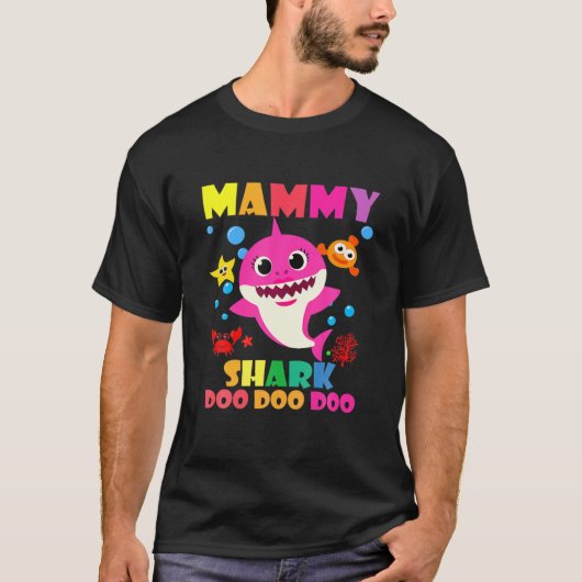 Mammy Shark Doo Funny Baby Papa Kinder T-shirt (Voorkant)