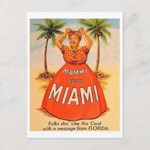Mammy uit Miami, grappige vintage Briefkaart