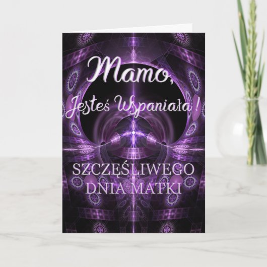 Mamo, de wspaniała-Poolse Kaart van het Moederdag (Voorkant)