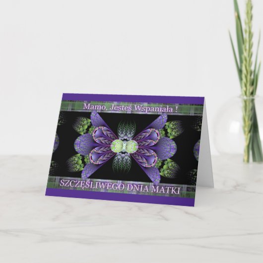 Mamo, de wspaniała-Poolse Kaart van het Moederdag (Voorkant)