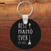 Mamo Ever Est 2021 New Irish Grandma Baby Announce Sleutelhanger (Voorkant)