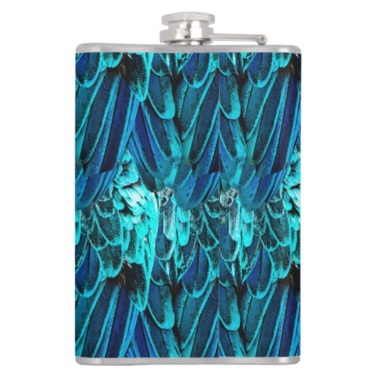 MaModern abstract patroon in smaragd en blauw ton Heupfles (Achterkant)