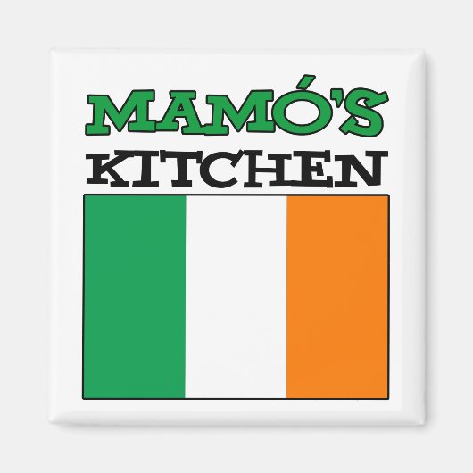 Mamo's keuken met vlag van Ierland Magneet (Voorkant)