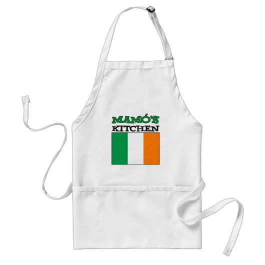 Mamo's keuken met vlag van Ierland Standaard Schort (Voorkant)