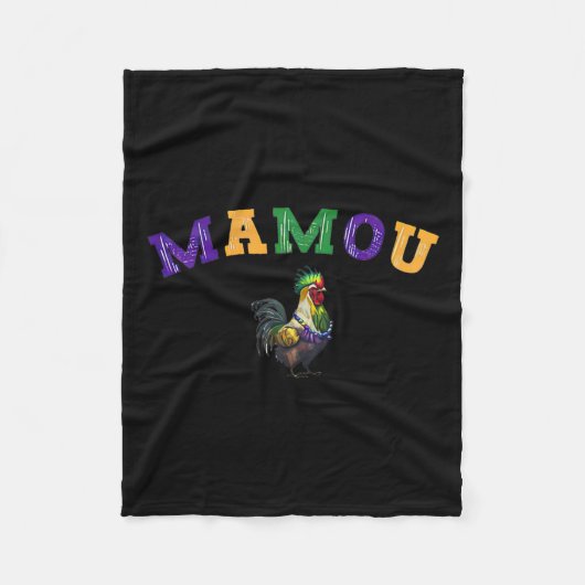 Mamou Mardi Gras Chicken Fleece Deken (Voorkant)