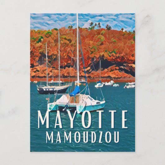 Mamoudzou Photo Vintage Briefkaart (Voorkant)