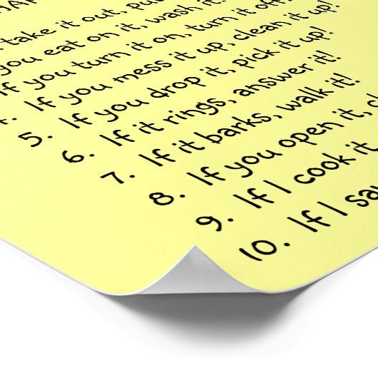 Mam's 10 geboden Poster (Hoek)