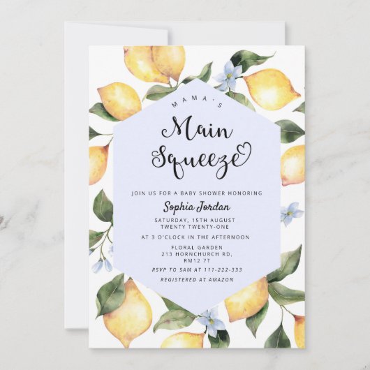 Mam's belangrijkste uitnodiging voor citroenmakree (Voorkant)