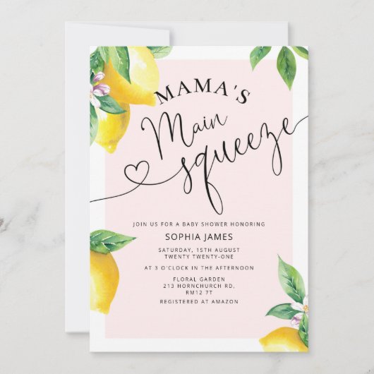 Mam's belangrijkste uitnodiging voor citroenmakree (Voorkant)