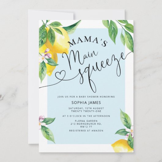 Mam's belangrijkste uitnodiging voor citroenmakree (Voorkant)