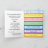 Mam's Birthday Coupon Card Kaart (Binnen)