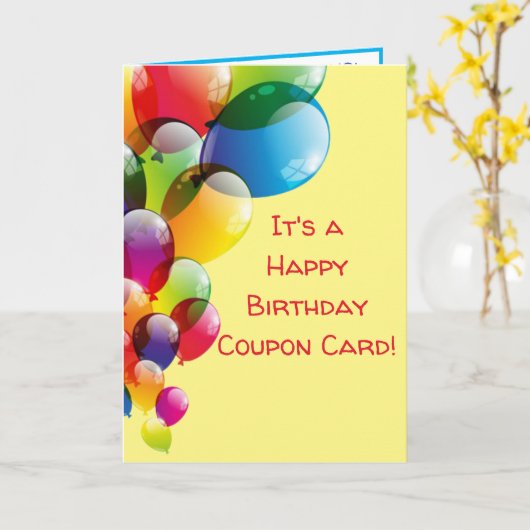 Mam's Birthday Coupon Card Kaart (Gele Bloem)