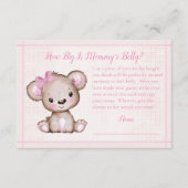 Mam's buik maat schattig meisje Beer Baby shower s Informatiekaartje (Voorkant)
