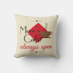 Mam's cafe altijd open kussen