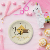 Mam's cafe altijd open papieren bordje (Feest)