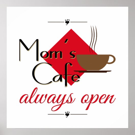 Mam's cafe altijd open poster (Voorkant)