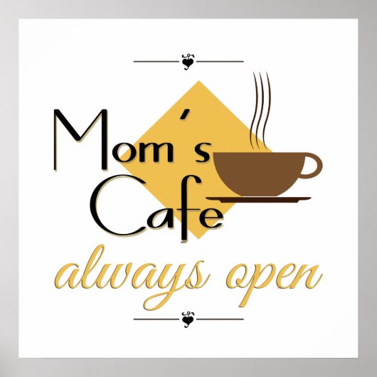 Mam's cafe altijd open poster (Voorkant)