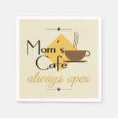 Mam's cafe altijd open servetten (Voorkant)