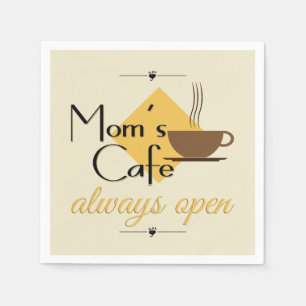 Mam's cafe altijd open servetten