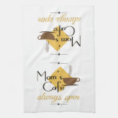 Mam's cafe altijd open theedoek (Verticaal)