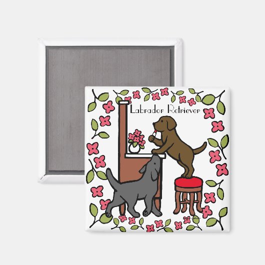 Mam's Chocolade Lab en Black Lab Magneet (Voorkant / Achterkant)