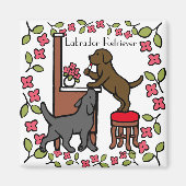Mam's Chocolade Lab en Black Lab Magneet (Voorkant)