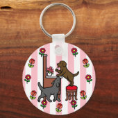 Mam's Chocolade Lab en Black Lab Sleutelhanger (Voorkant)