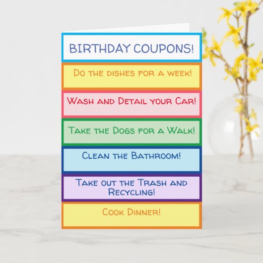 Mam's Coupon Birthday Card Kaart (Gele Bloem)